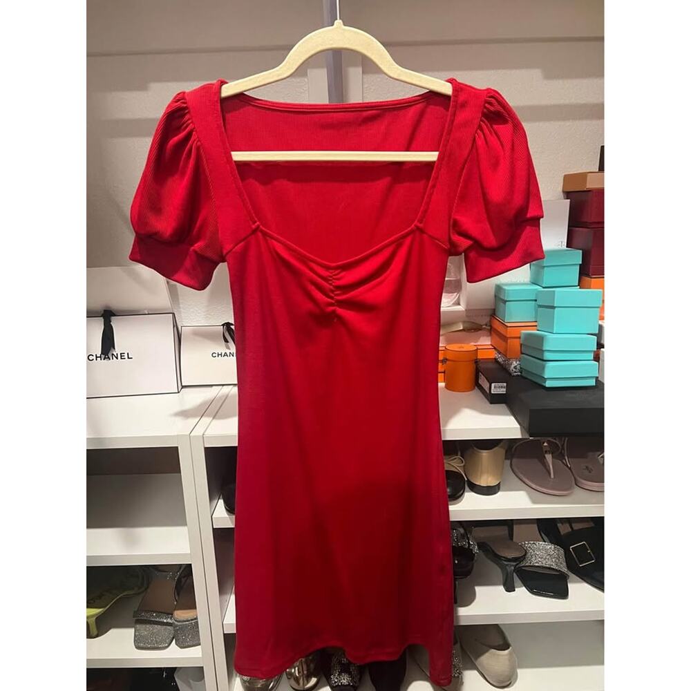 Red bodycon mini dress small